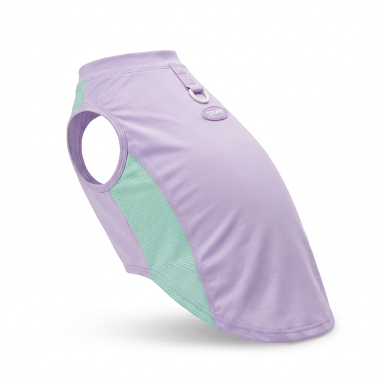 Side view of Veloris Dog UV Protection Vest in purple